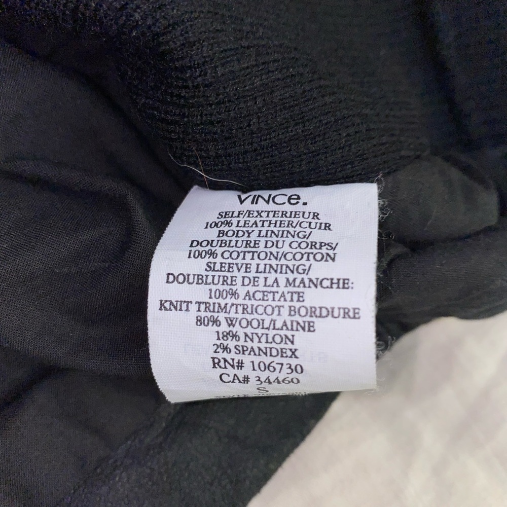 Vince Black Leather Biker Jacket - Picture 8 of 8